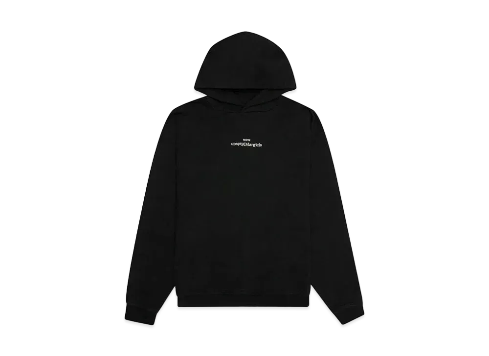 Maison Margiela Upside Down Embroidered Logo Hoodie "Black/White"