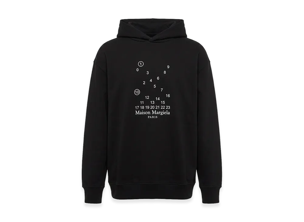 Maison Margiela Random Calendar Embroidery Sweatshirt Hoodie "Black"