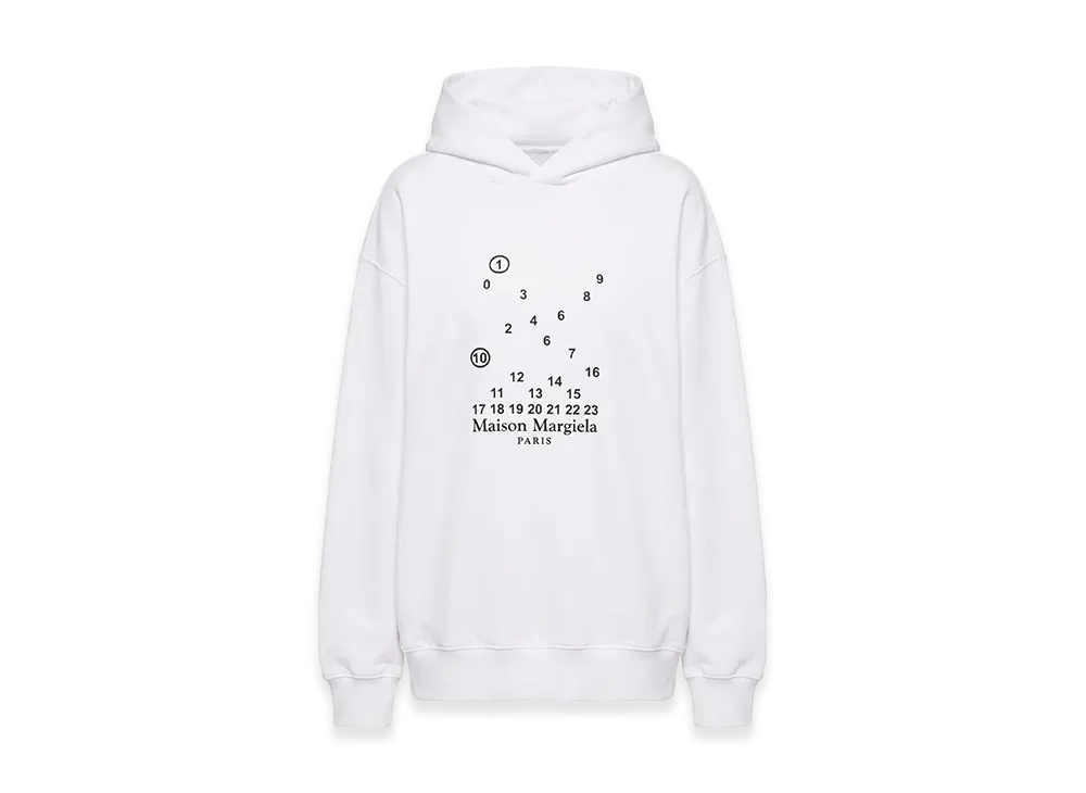 Maison Margiela Random Calendar Embroidery Sweatshirt Hoodie "White"