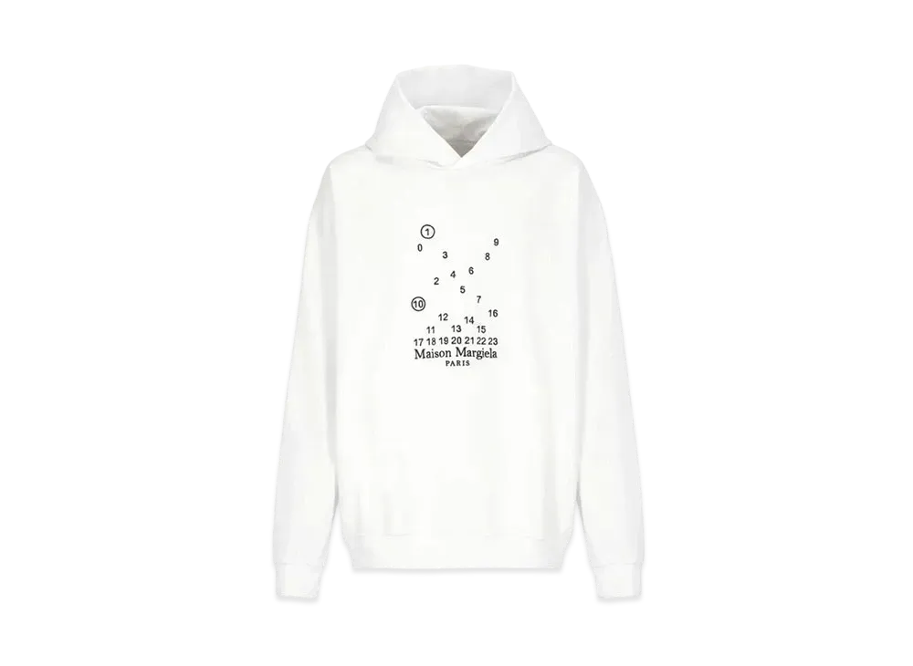 Maison Margiela Logo Hooded Sweat Shirt "White"