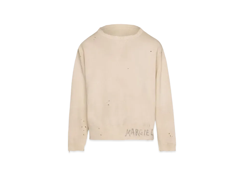 Maison Margiela Handwritten Logo Sweatshirt "Dirty Ecru"