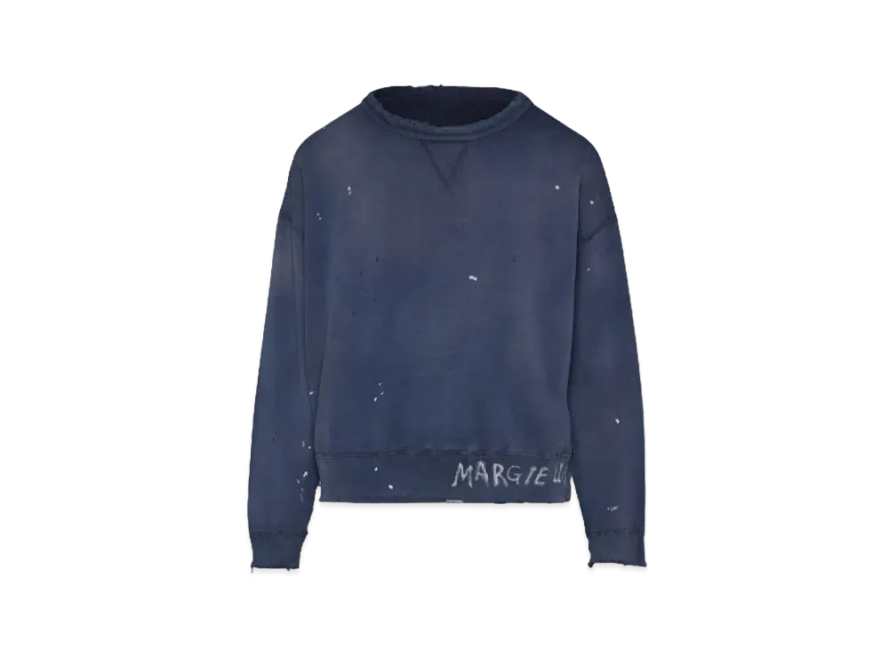 Maison Margiela Handwritten Logo Sweatshirt "Washed Blue"