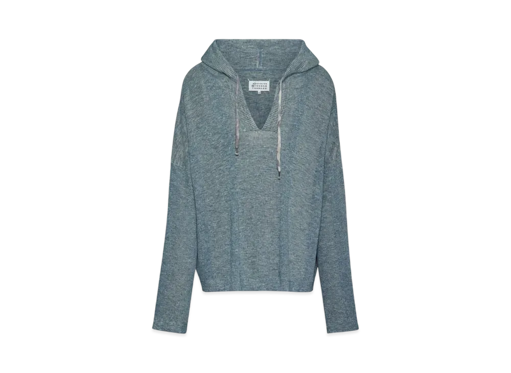 Maison Margiela Men's Summer Chine Knit Hoodie "Petrol"