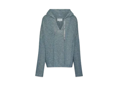 Maison Margiela Men's Summer Chine Knit Hoodie "Petrol"