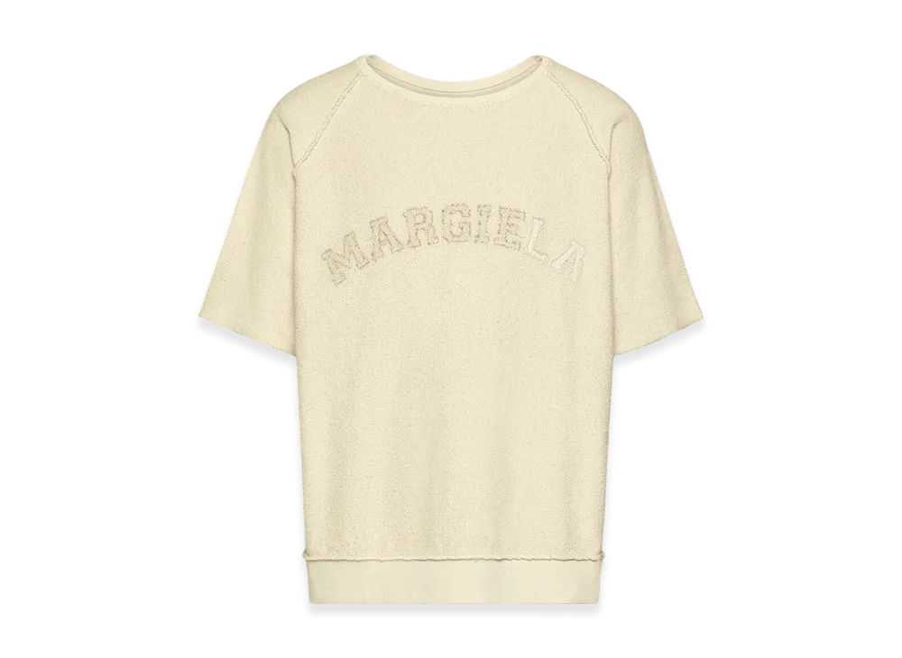 Maison Margiela Men's Logo Short Sleeve Sweatshirt "Ecru"