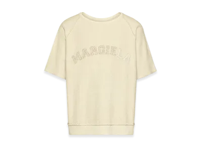Maison Margiela Men's Logo Short Sleeve Sweatshirt "Ecru"