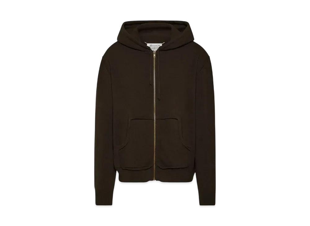 Maison Margiela Men's Decortique Cashmere Knit Hoodie "Brown"