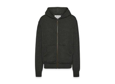 Maison Margiela Men's Decortique Cashmere Knit Hoodie "Dark Gray"