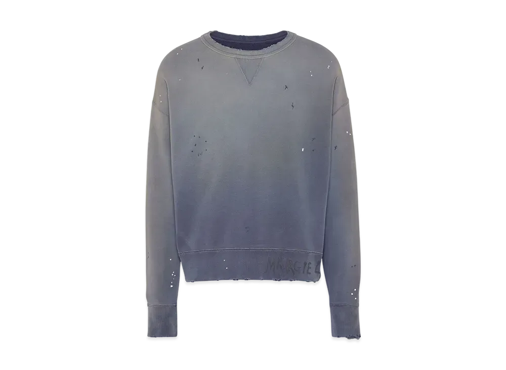 Maison Margiela Men's Graffiti Logo Sweatshirt "Vintage Blue"
