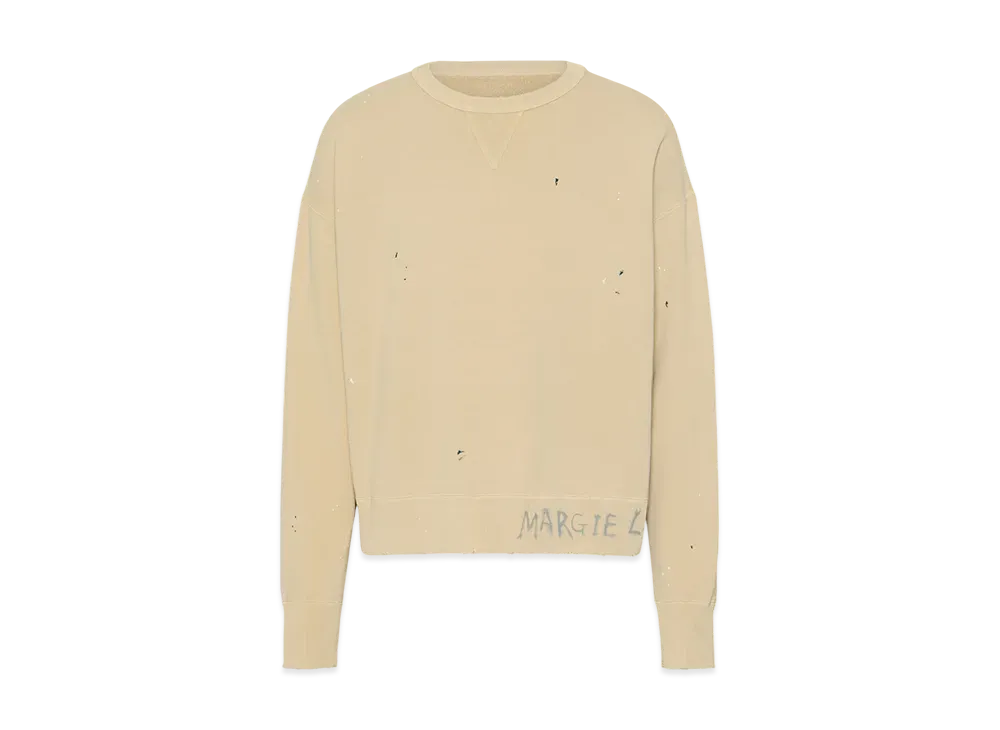 Maison Margiela Men's Graffiti Logo Sweatshirt "Pink Beige"