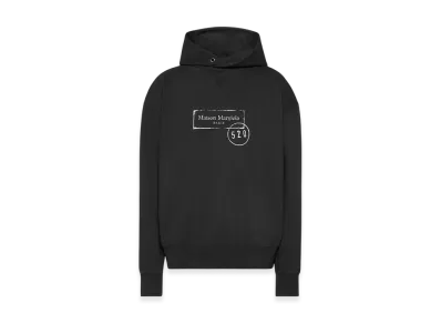 Maison Margiela Men's 520 Stamp Print Sweat Hoodie "Black"