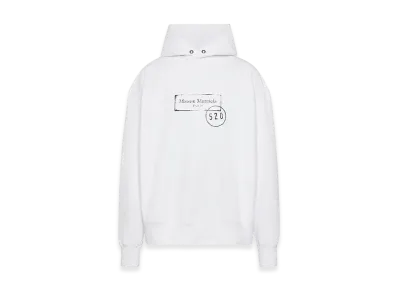 Maison Margiela Men's 520 Stamp Print Sweat Hoodie "White"
