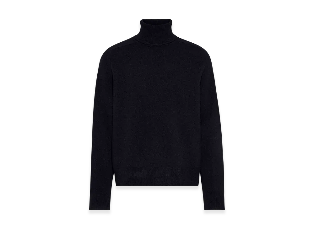 Maison Margiela Men's Washed Lambswool Roll Neck Sweater "Navy"