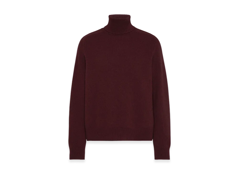 Maison Margiela Men's Washed Lambswool Roll Neck Sweater "Bordeaux"