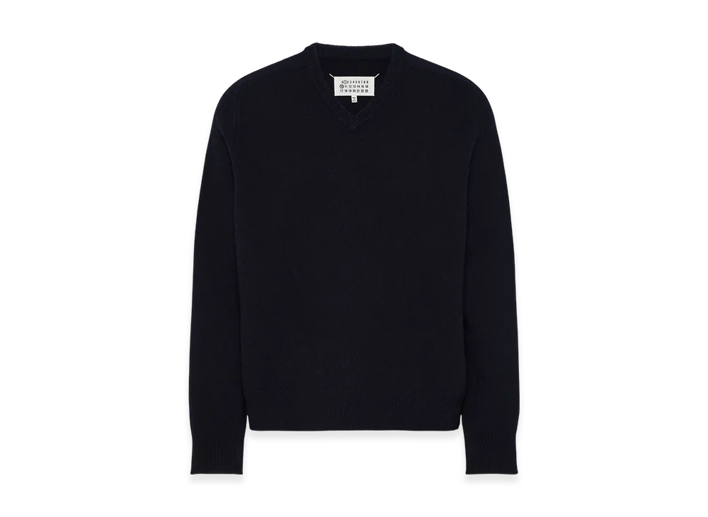 Maison Margiela Men's Washed Lambswool Roll Neck Sweater "Navy"