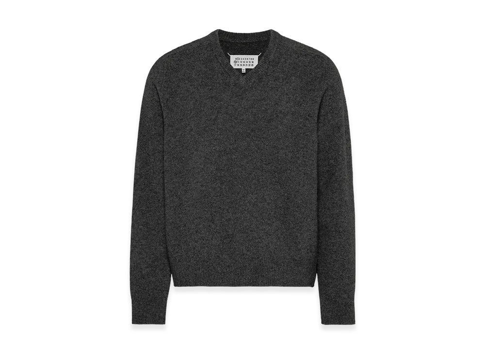 Maison Margiela Men's Washed Lambswool Roll Neck Sweater "Charcoal"