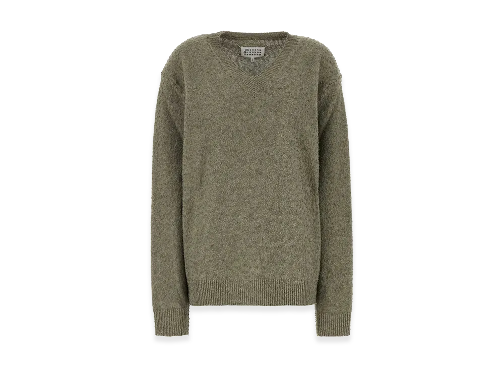 Maison Margiela Women's Sage Green Wool Blend Sweater "Green"
