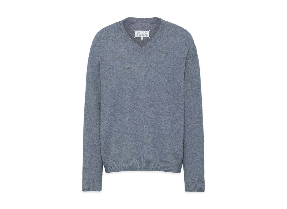 Maison Margiela Men's Pile Knit Sweater "Blue Jeans"