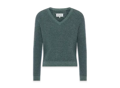 Maison Margiela Wool Blend V-Neck Sweater "Green"