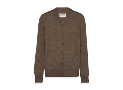 Maison Margiela Men's Elbow Patch Cardigan "Walnut"