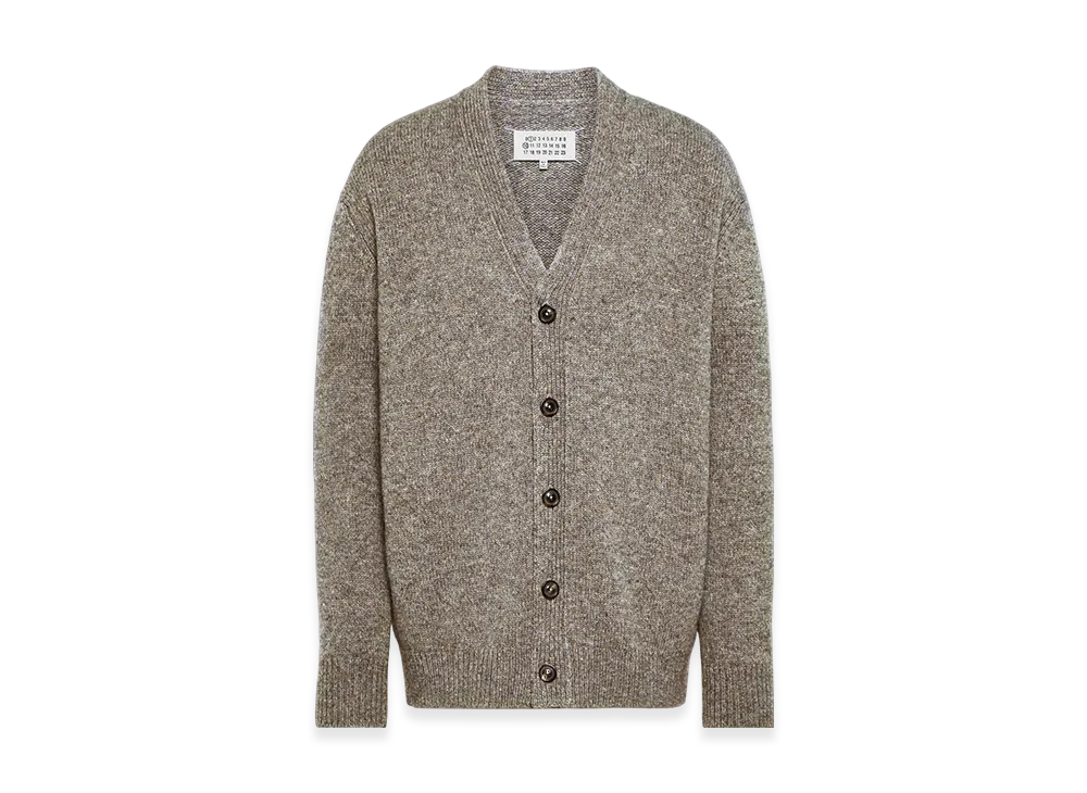 Maison Margiela Men's Shetland Wool Knit Cardigan "Brown"