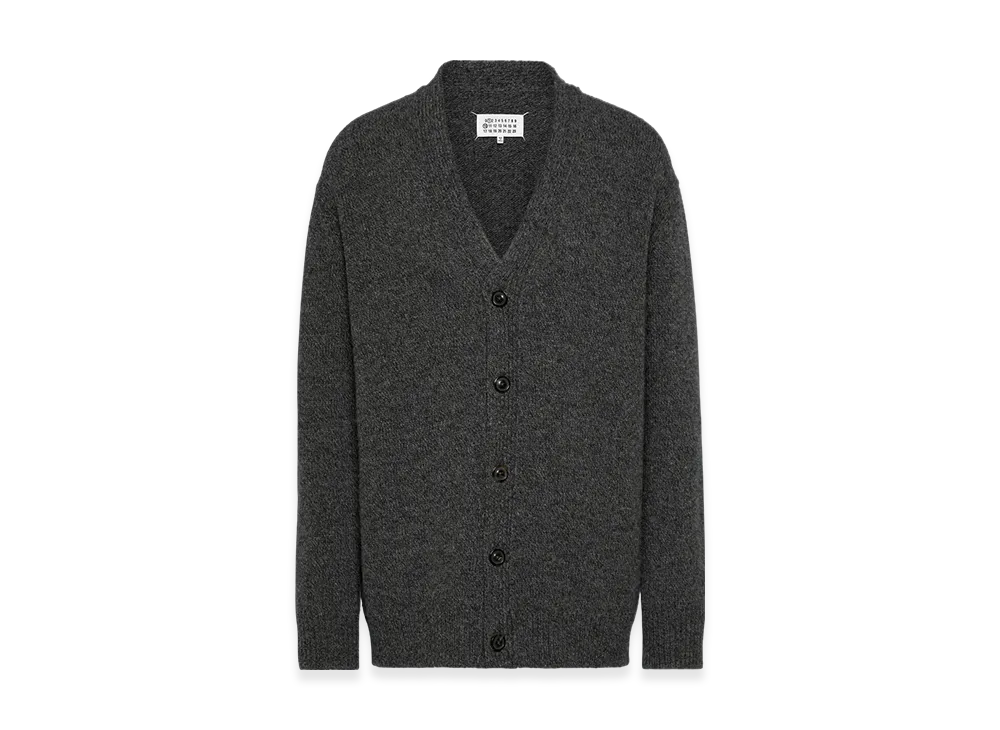 Maison Margiela Men's Shetland Wool Knit Cardigan "Dark Gray"
