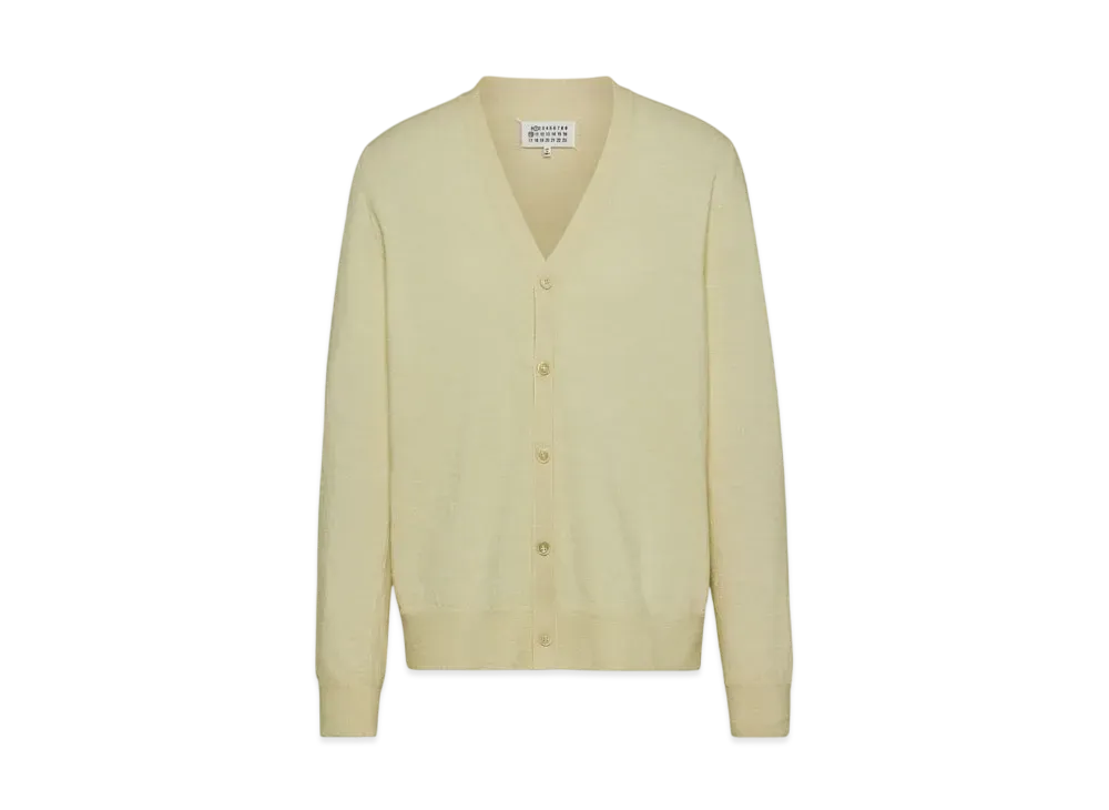 Maison Margiela Men's Elbow Patch Wool Cardigan "White"