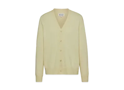 Maison Margiela Men's Elbow Patch Wool Cardigan "White"