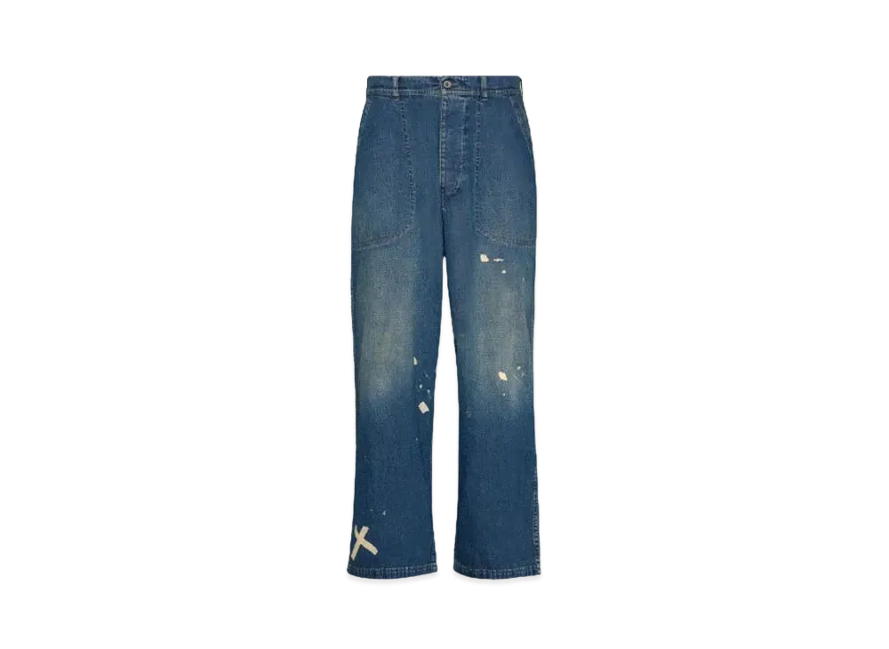 Maison Margiela Distressed Jeans "Greencast Indigo"