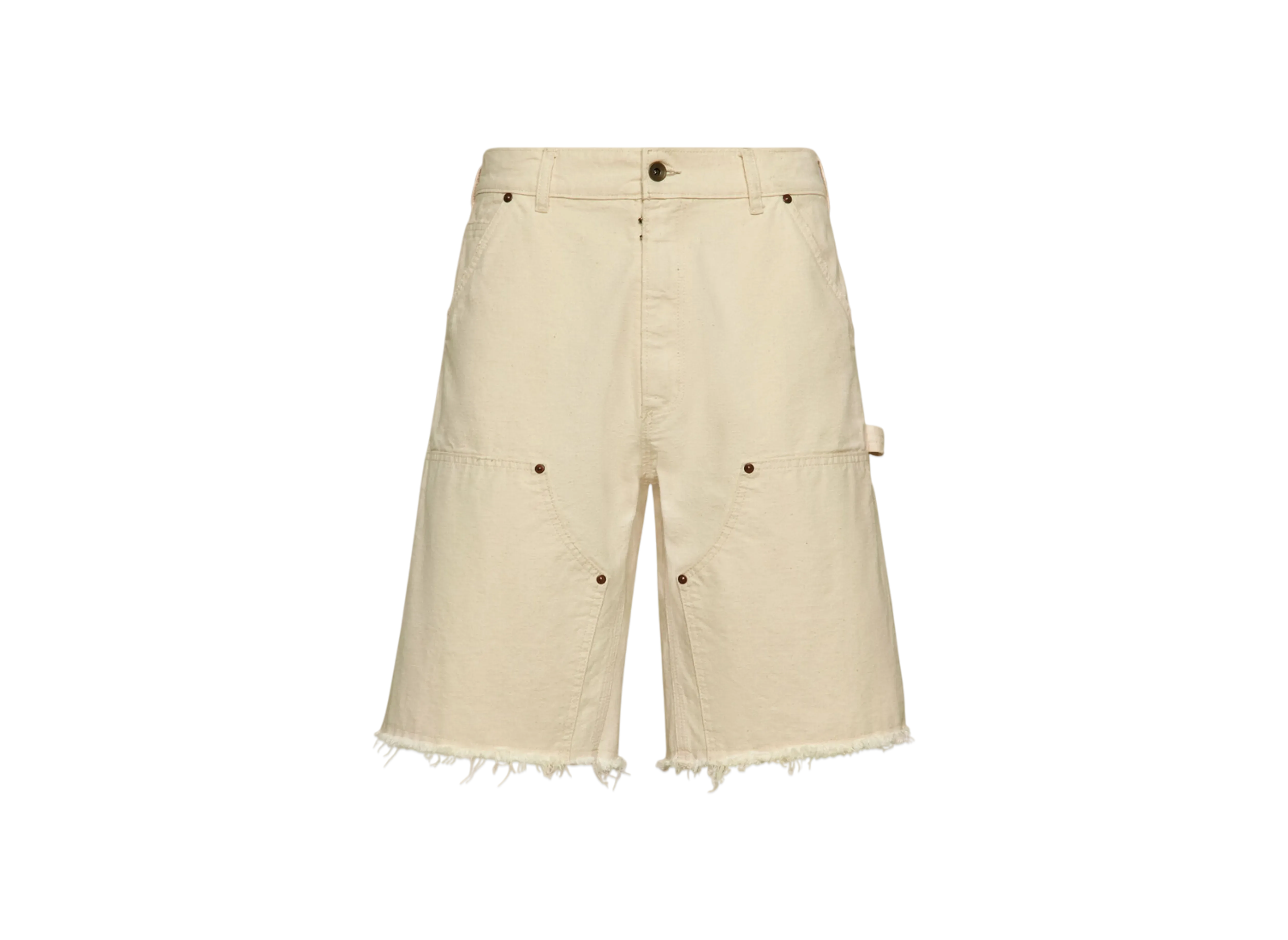 Maison Margiela Men's Stud Denim Shorts "Ecru"