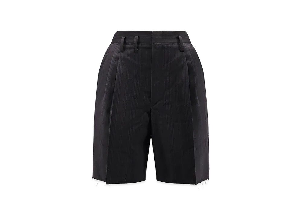 Maison Margiela Women's Striped Virgin Wool Shorts "Black"