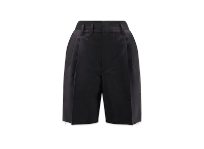 Maison Margiela Women's Striped Virgin Wool Shorts "Black"