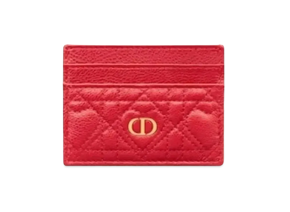 Dior Caro 5 Room Card Holder "Red"