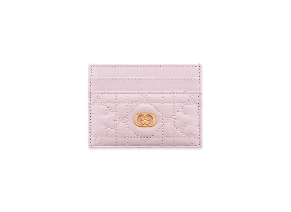Dior Caro Freesia Card Holder Cannage Lambskin with Star Motif Japan Exclusive "Pale Pink"