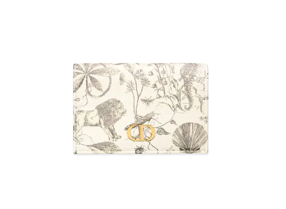 Dior Caro Glycine Wallet Dior Cabinet de Curiosites Calfskin "Latte/Gold"