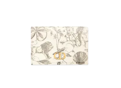 Dior Caro Glycine Wallet Dior Cabinet de Curiosites Calfskin "Latte/Gold"