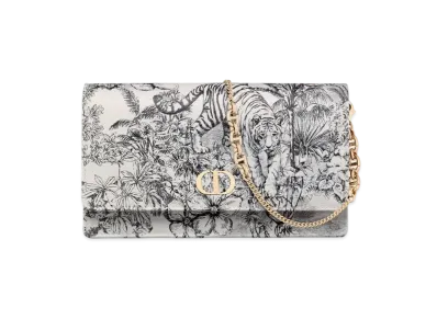 Dior Caro Pouch Calfskin Toile De Jouy Voyage Print "White/Black"