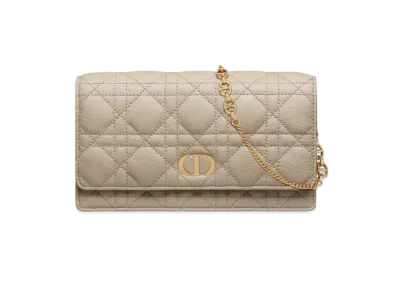 Dior Caro Pouch Supple Cannage Calfskin "Sand"