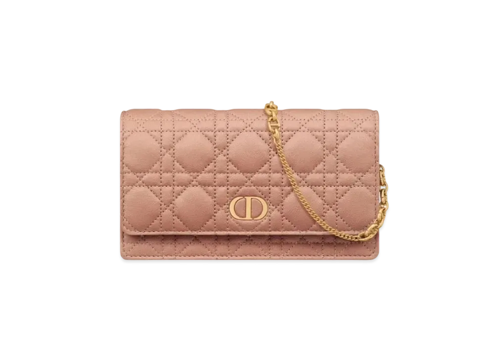 Dior Caro Pouch Supple Cannage Calfskin "Rose des Vents"