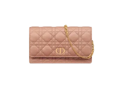 Dior Caro Pouch Supple Cannage Calfskin "Rose des Vents"