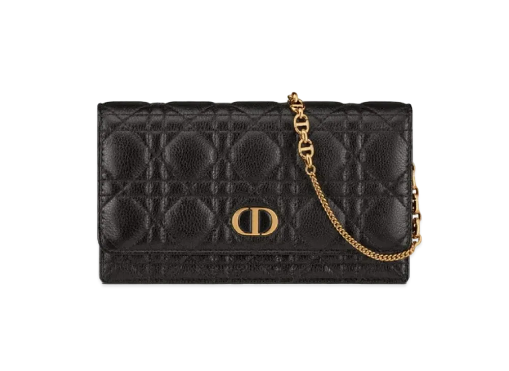 Dior Caro Pouch Supple Cannage Calfskin "Black"