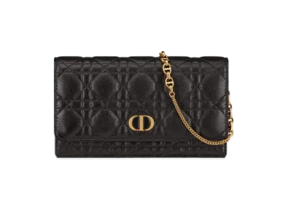 Dior Caro Pouch Supple Cannage Calfskin "Black"