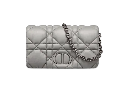 Dior Caro Macro Cannage Mini Bag Quilt Macro Cannage Calfskin "Stone Gray"