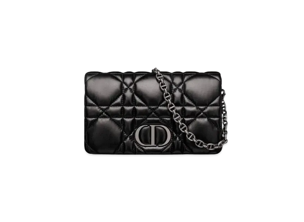 Dior Caro Macrocannage Mini Bag Quilted Macrocannage Calfskin "Black"