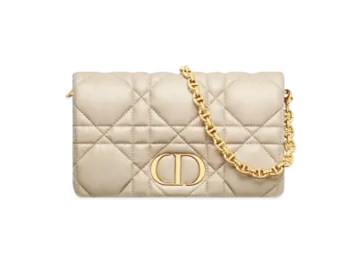 Dior Caro Macro Cannage Mini Bag Quilt Macro Cannage Calfskin "Sand"