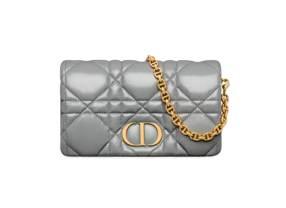 Dior Caro Macro Cannage Mini Bag Quilt Macro Cannage Calfskin "Stone Gray"