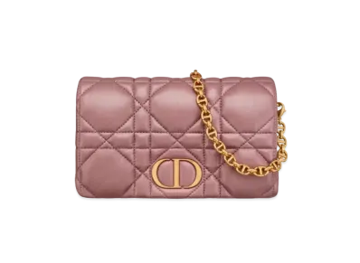 Dior Caro Macro Cannage Mini Bag Quilt Macro Cannage Calfskin "Peony Pink"