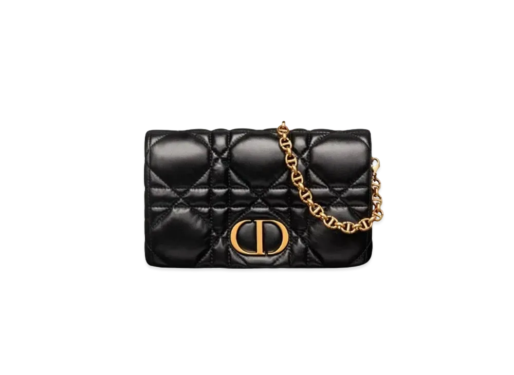 Dior Caro Macrocannage Mini Bag Quilted Macrocannage Calfskin "Black"