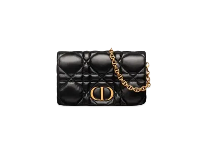 Dior Caro Macrocannage Mini Bag Quilted Macrocannage Calfskin "Black"