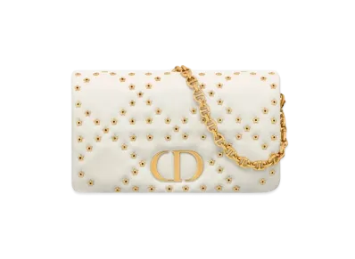 Dior Caro Macro Cannage Mini Bag Macro Cannage Calfskin Star Motif "Latte"
